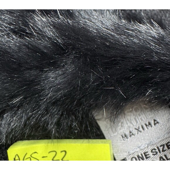 Vintage Y2K Wilsons Leather Maxima Rabbit Fur Black Poncho One Size - Picture 6 of 8